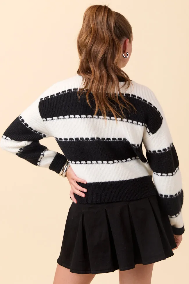 Riley Black and White Thick Striped Sweater FINAL SALE sold by Pink Lily product image thumbnail 4