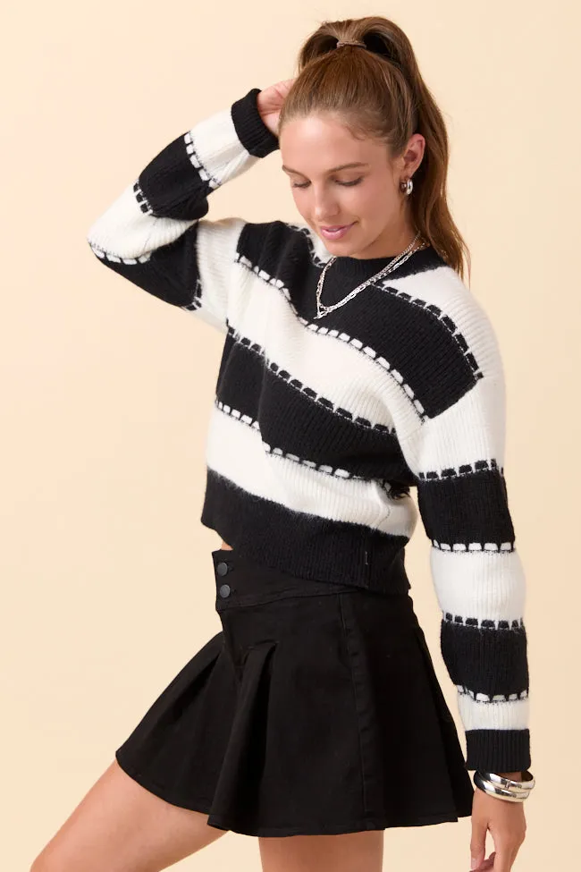 Riley Black and White Thick Striped Sweater FINAL SALE sold by Pink Lily product image thumbnail 3