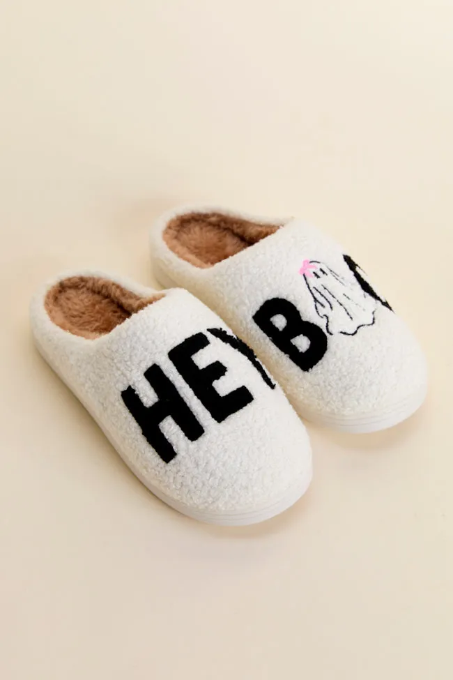 Hey Boo White Slippers FINAL SALE sold by Pink Lily product image thumbnail 3