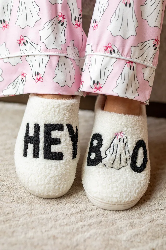 Hey Boo White Slippers FINAL SALE sold by Pink Lily