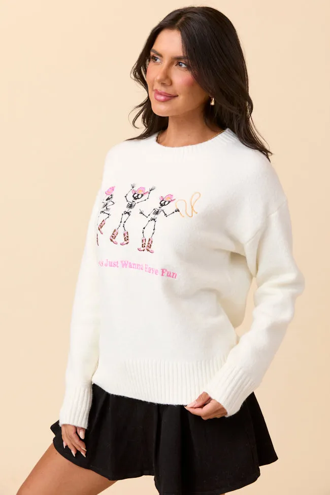 Ghouls Just Wanna Have Fun Crewneck Sweater FINAL SALE sold by Pink Lily product image thumbnail 3