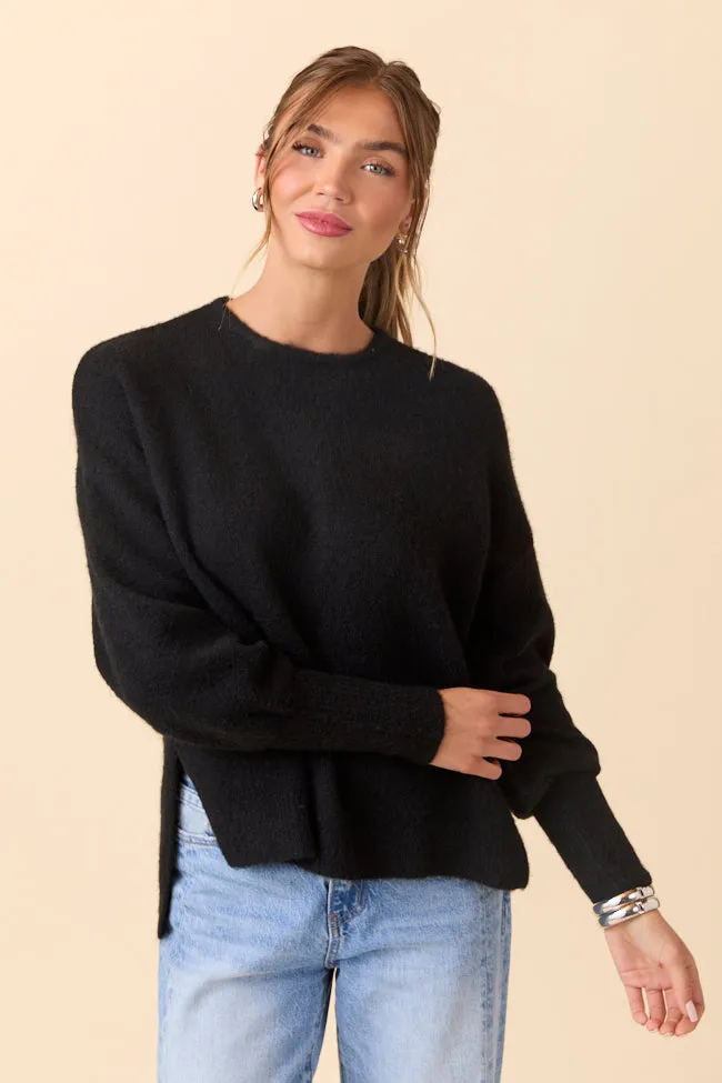 Flora Black Oversized Pullover FINAL SALE sold by Pink Lily