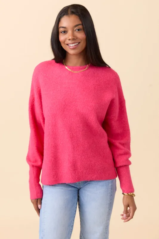 Flora Red Oversized Pullover sold by Pink Lily