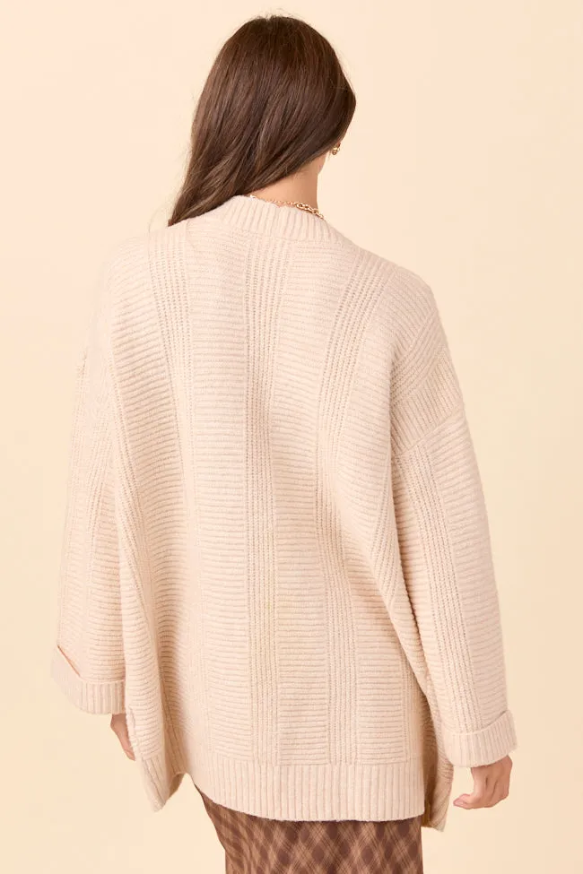Aleah Beige Cable Sweater Coat sold by Pink Lily product image thumbnail 5