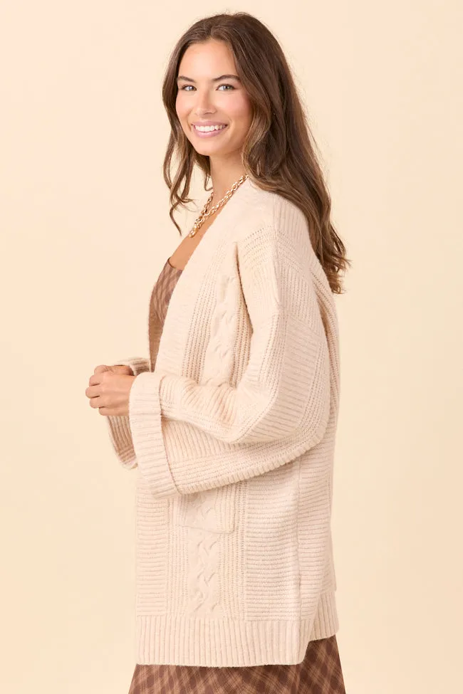 Aleah Beige Cable Sweater Coat sold by Pink Lily product image thumbnail 4