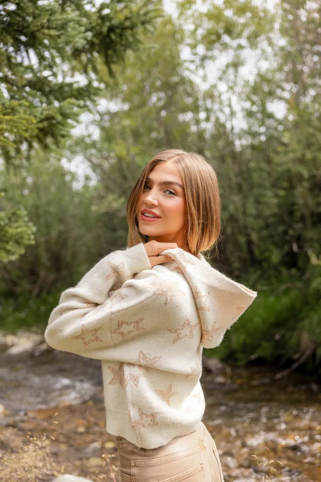 June Star Print Zip Up Sweater sold by Pink Lily