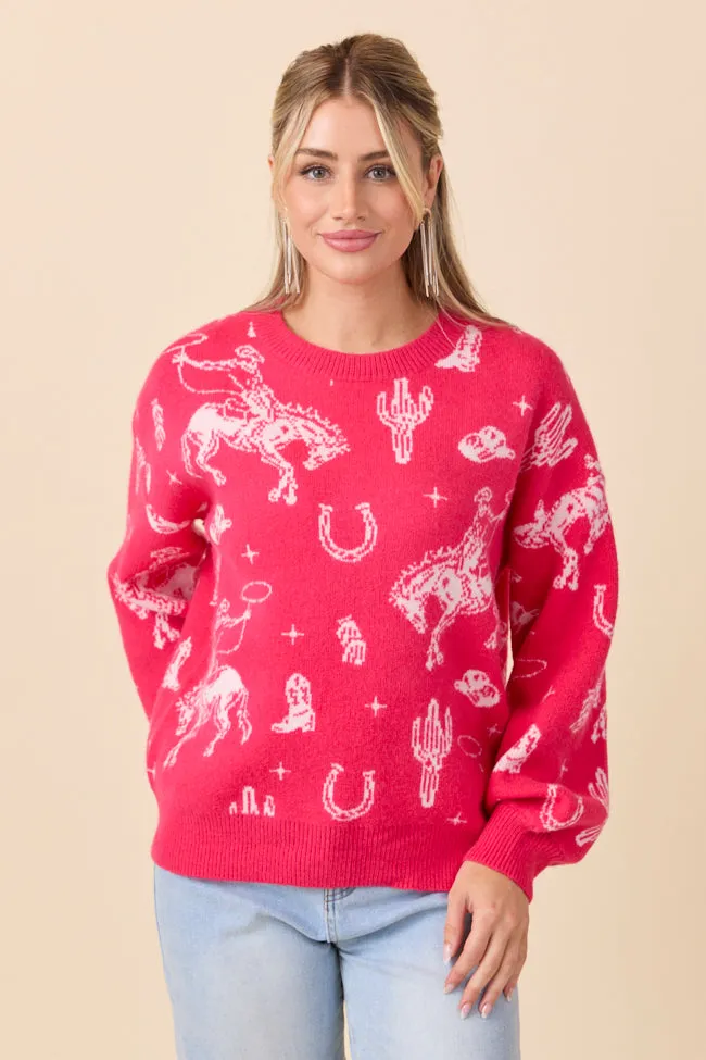 Virginia Pink Western Icon Crewneck Sweater FINAL SALE sold by Pink Lily product image thumbnail 3