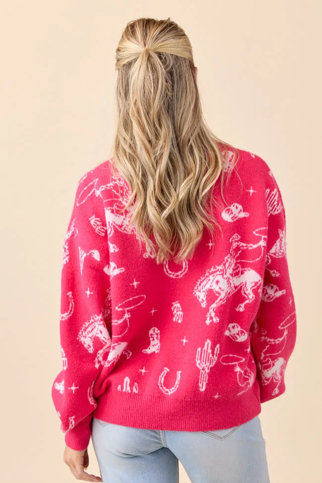 Virginia Pink Western Icon Crewneck Sweater FINAL SALE sold by Pink Lily product image thumbnail 5