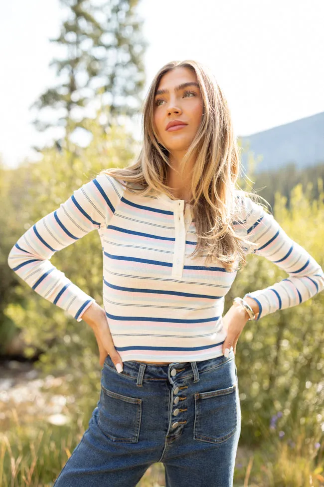 Taryn Multi Striped Crew Neck Top FINAL SALE sold by Pink Lily product image thumbnail 2
