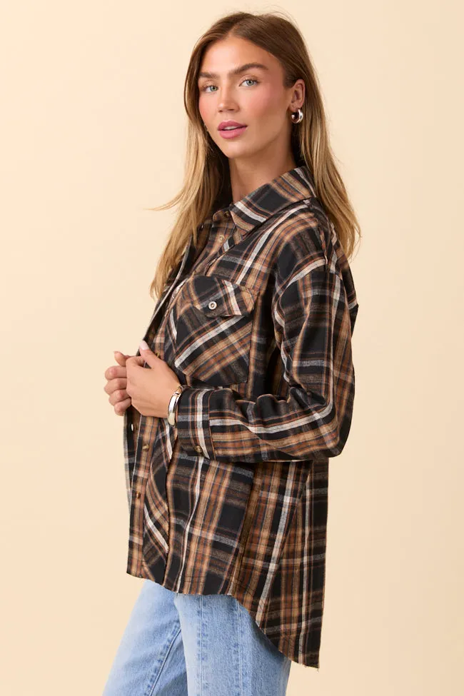 Zion Black Plaid Flannel Top SALE sold by Pink Lily product image thumbnail 3