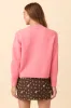 Dena Solid Coral Crewneck Sweater SALE sold by Pink Lily