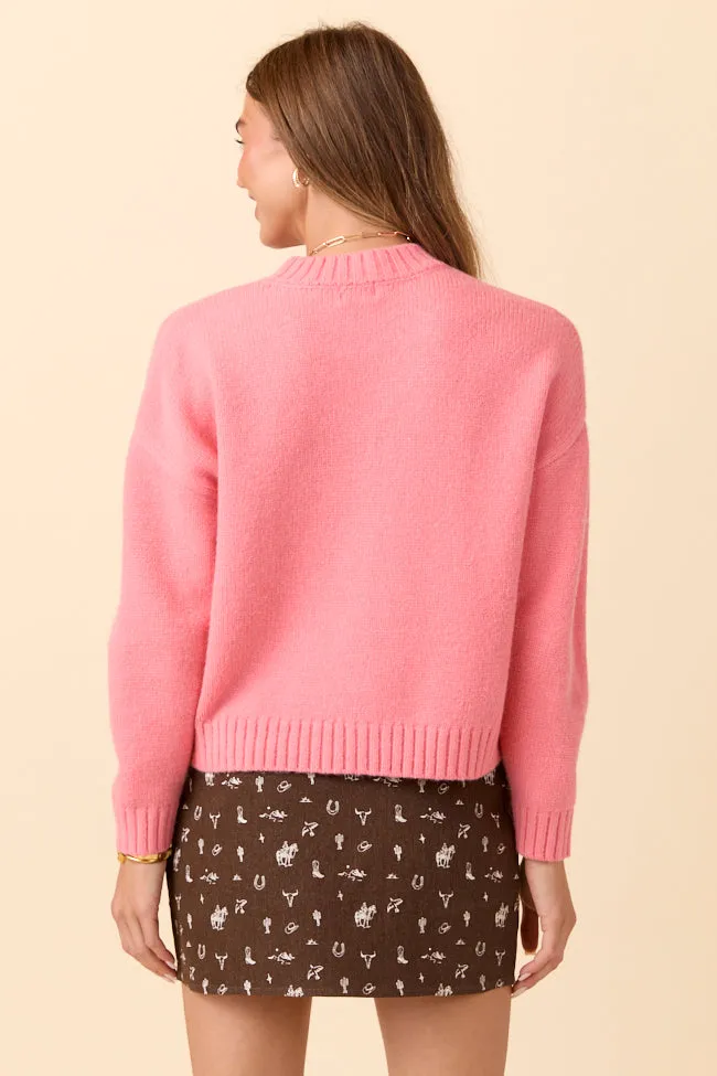 Dena Solid Coral Crewneck Sweater FINAL SALE sold by Pink Lily product image thumbnail 4