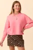 Dena Solid Coral Crewneck Sweater SALE sold by Pink Lily