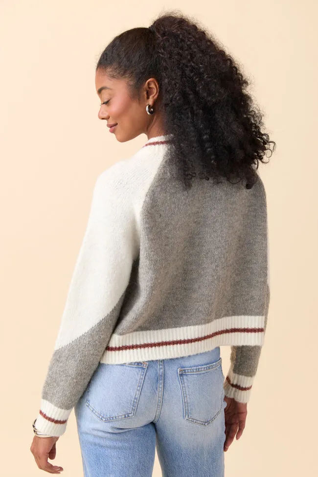 Jordan Grey Bomber Cardigan Sweater sold by Pink Lily product image thumbnail 5