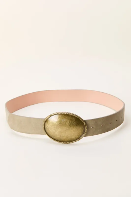 The Linzy Light Olive Western Belt Just Classically Cassidy X Pink Lily sold by Pink Lily