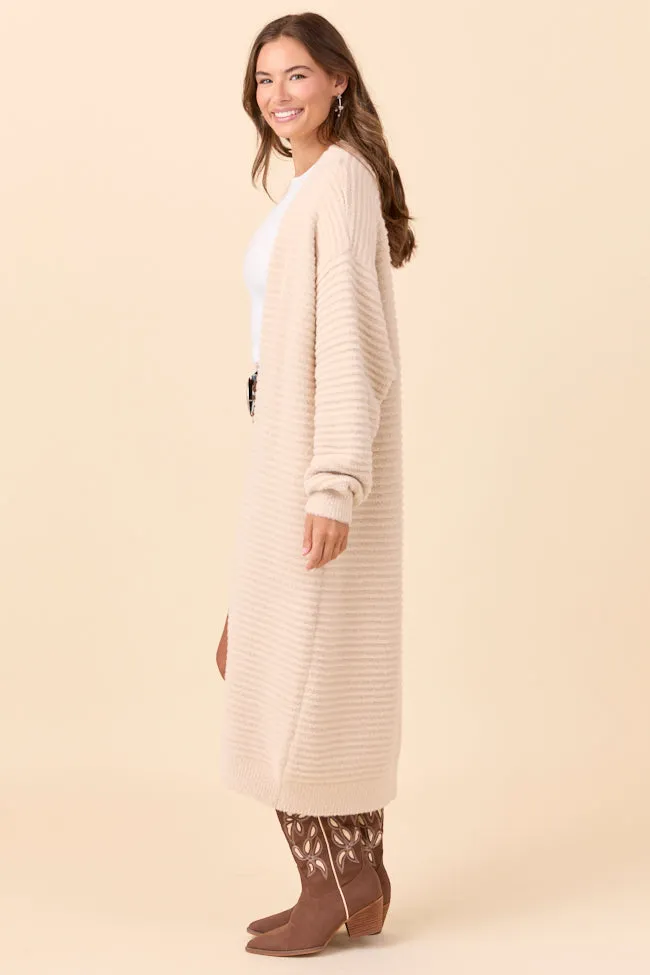 The Abigail Cream Ribbed Maxi Duster Just Classically Cassidy X Pink Lily sold by Pink Lily product image thumbnail 5