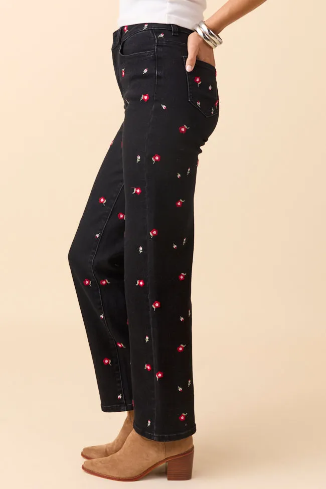 The Piper Embroidered Straight Leg Jeans Just Classically Cassidy X Pink Lily sold by Pink Lily product image thumbnail 5