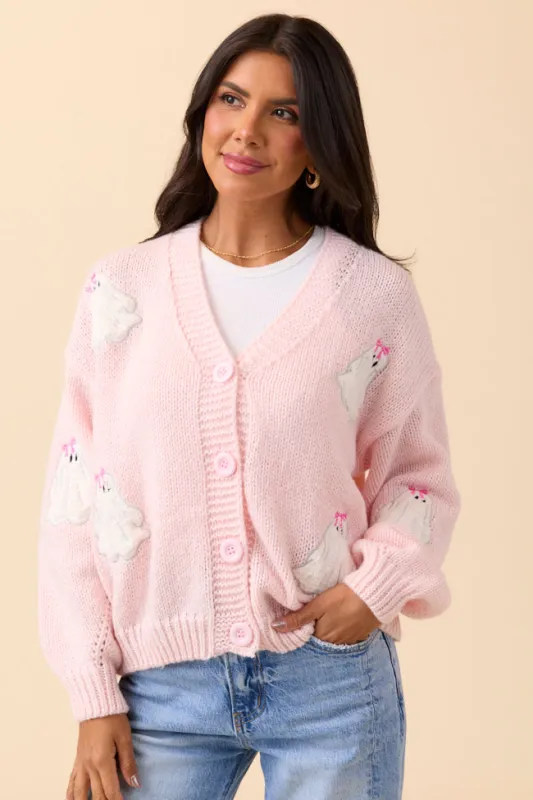 Zelda Pink Ghost Cardigan sold by Pink Lily