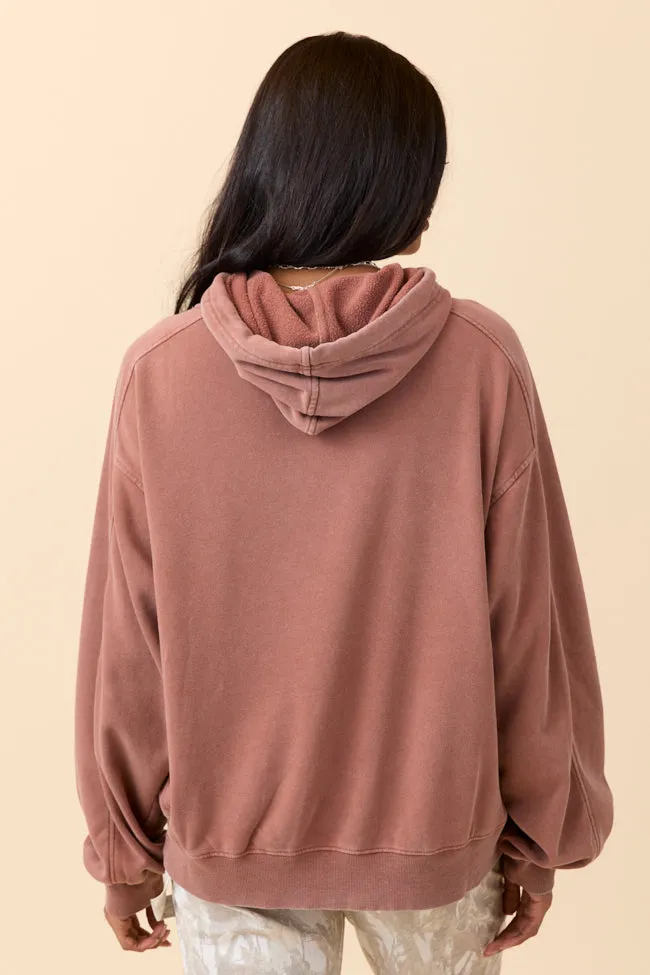 Tammie Chestnut Long Sleeve Oversized Hooded Pullover sold by Pink Lily product image thumbnail 4