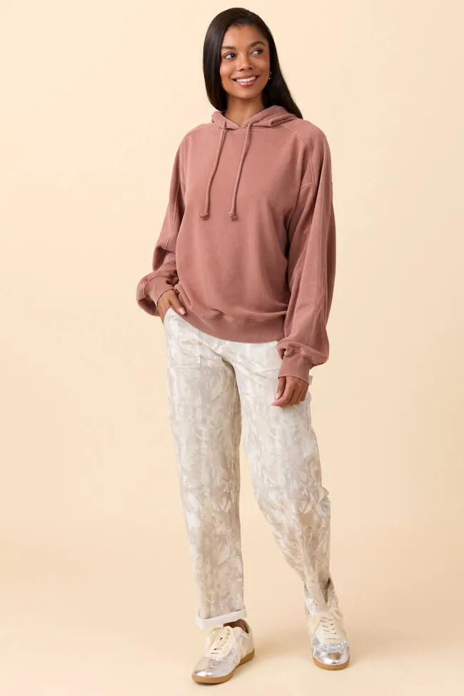 Tammie Chestnut Long Sleeve Oversized Hooded Pullover sold by Pink Lily product image thumbnail 2