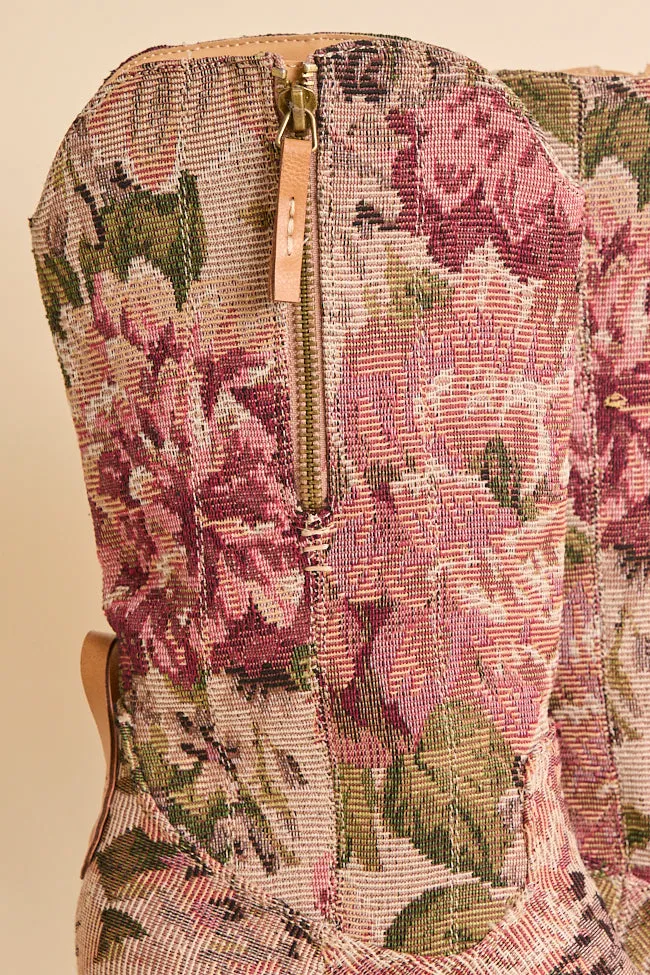Brilee Floral Tapestry Cowboy Boots sold by Pink Lily product image thumbnail 4