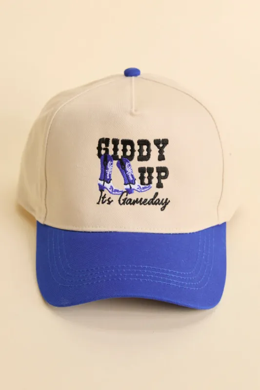 Giddy Up It's Gameday Blue Trucker Hat FINAL SALE sold by Pink Lily