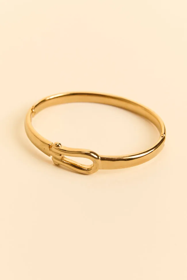 Hana Buckle Bangle Bracelet sold by Pink Lily