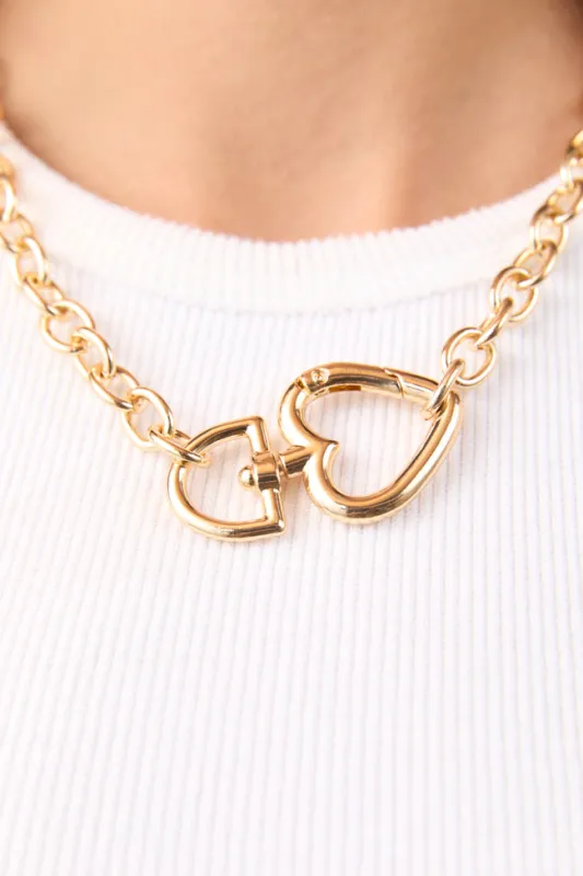 Whitney Gold Heart Bit Necklace SALE sold by Pink Lily