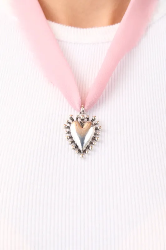 Rosalie Pink Heart Necklace sold by Pink Lily