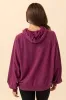 Tammie Dark Cherry Long Sleeve Oversized Hooded Pullover sold by Pink Lily