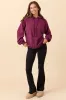 Tammie Dark Cherry Long Sleeve Oversized Hooded Pullover sold by Pink Lily