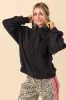 Tammie Black Long Sleeve Oversized Hooded Pullover SALE sold by Pink Lily