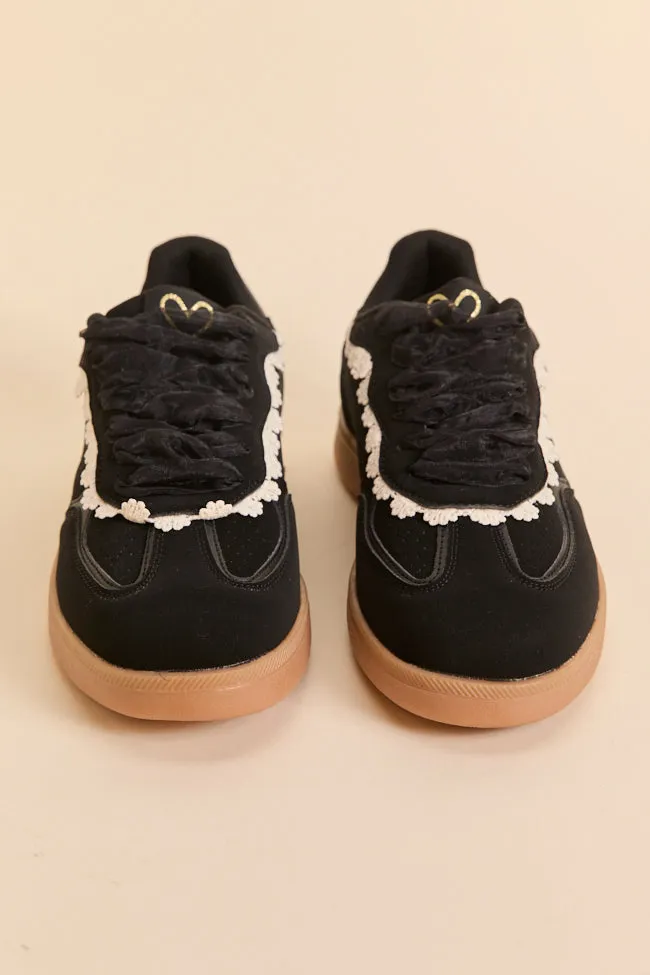 Tiffany Black Lace Trim Sneakers SALE sold by Pink Lily product image thumbnail 3