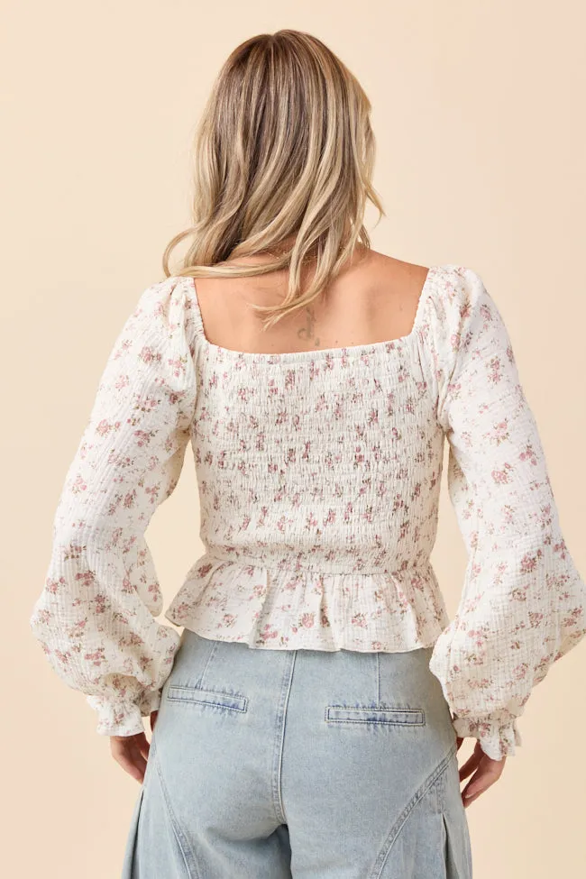 Cierra Neutral Gauze Floral Top FINAL SALE sold by Pink Lily product image thumbnail 4