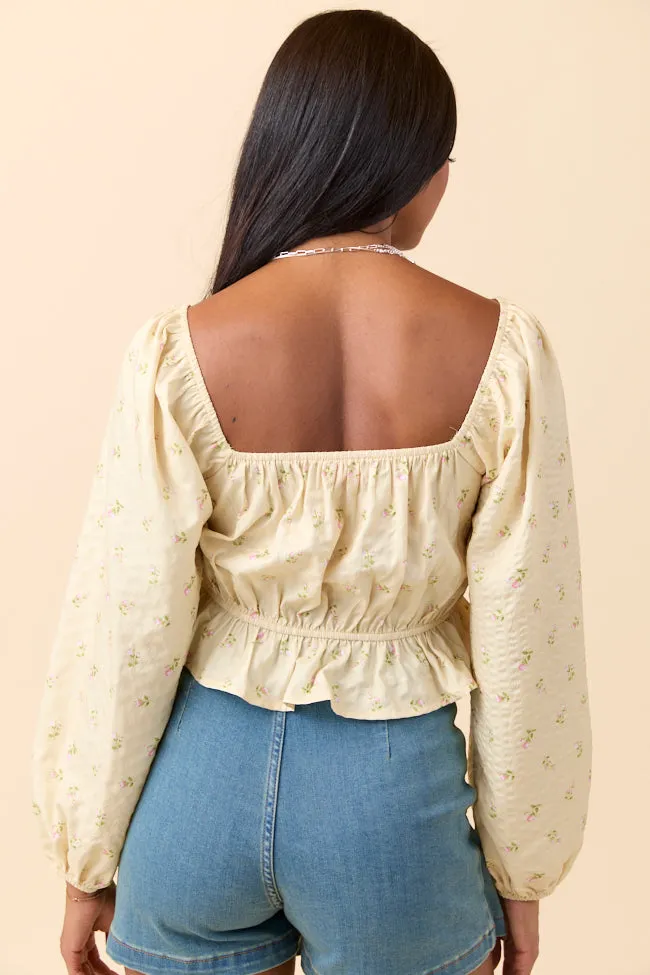 Maisie Yellow Floral Corset Woven Top SALE sold by Pink Lily product image thumbnail 4