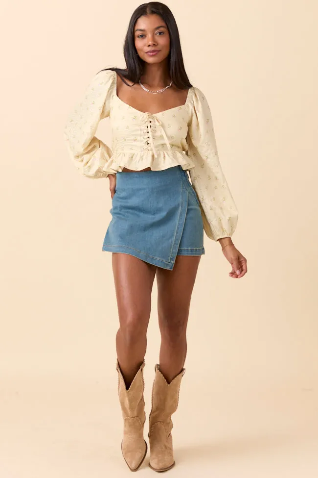Maisie Yellow Floral Corset Woven Top SALE sold by Pink Lily product image thumbnail 2