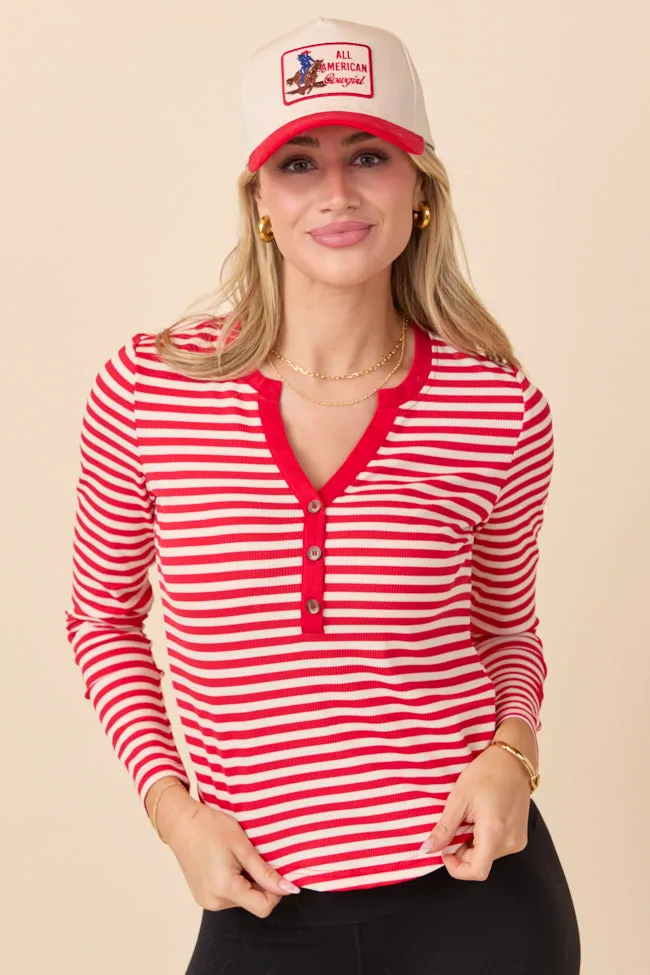 Sammi Red Striped Long Sleeve Top sold by Pink Lily product image thumbnail 3