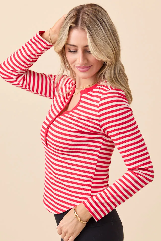 Sammi Red Striped Long Sleeve Top sold by Pink Lily product image thumbnail 4