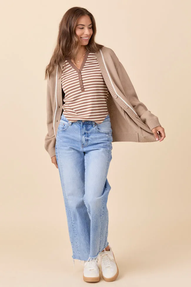 Sammi Taupe Striped Long Sleeve Top sold by Pink Lily product image thumbnail 2