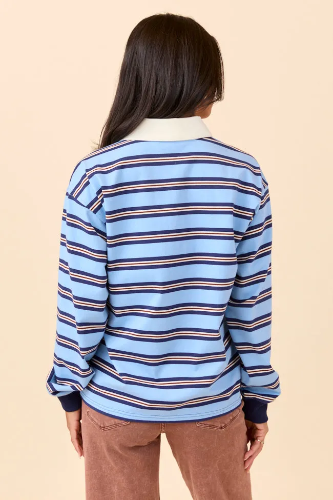 Sandra Blue Striped Collared Pullover sold by Pink Lily product image thumbnail 5