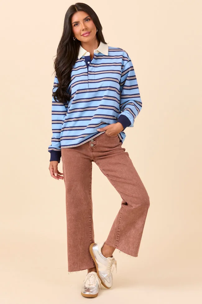 Sandra Blue Striped Collared Pullover sold by Pink Lily product image thumbnail 2