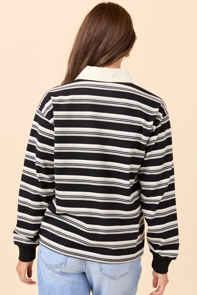 Sandra Black Striped Collared Pullover sold by Pink Lily product image thumbnail 5