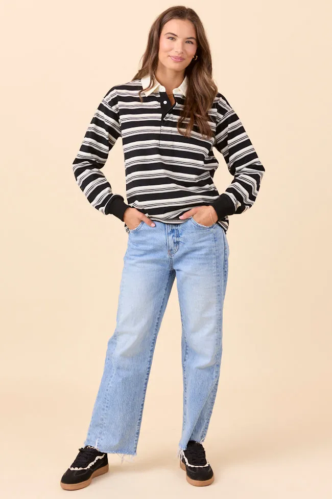Sandra Black Striped Collared Pullover sold by Pink Lily product image thumbnail 2