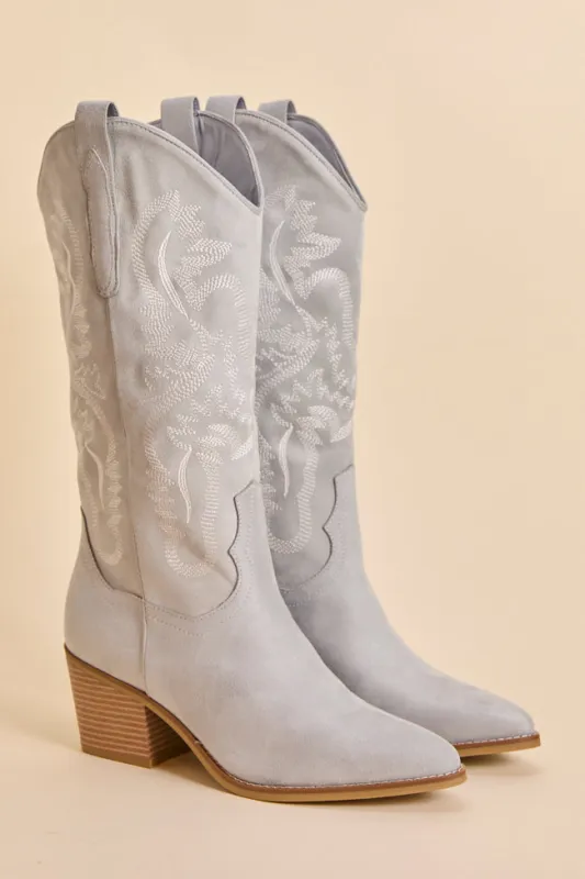 Crosley Light Blue Western Boots SALE sold by Pink Lily