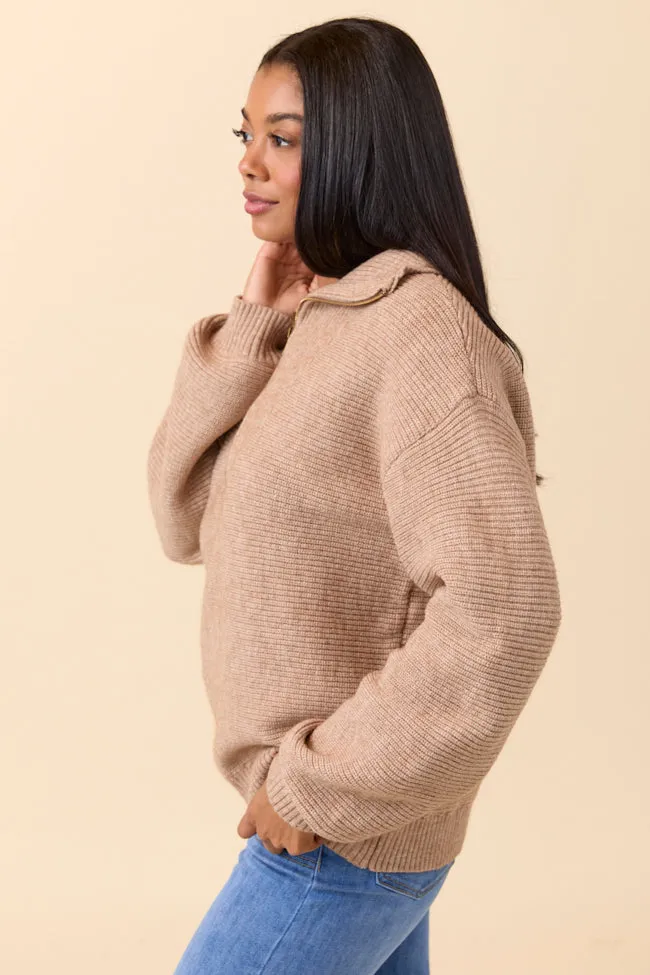Britt Brown Quarter Zip Sweater sold by Pink Lily product image thumbnail 3