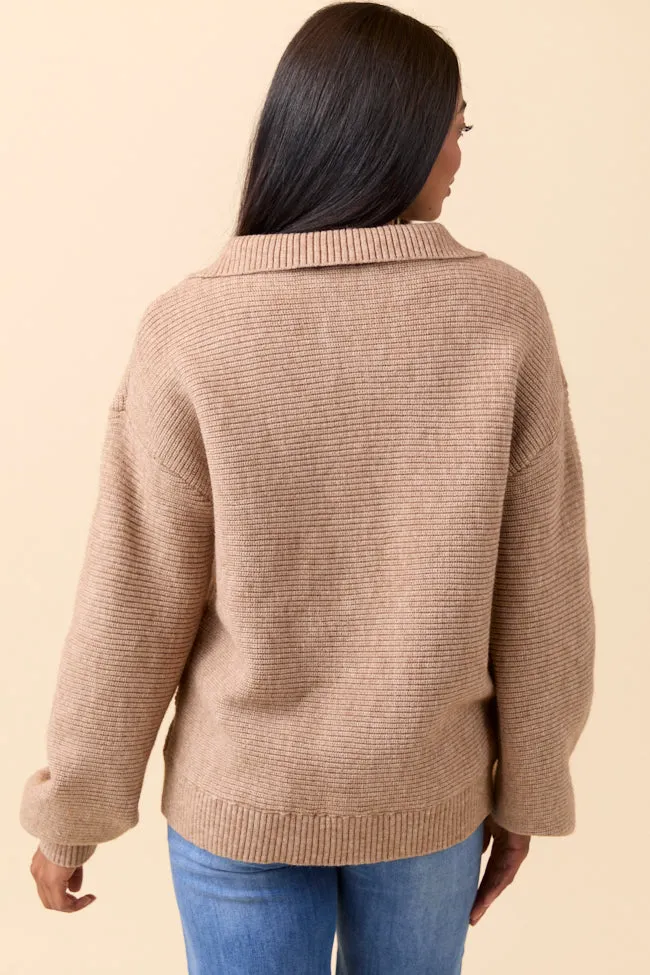 Britt Brown Quarter Zip Sweater sold by Pink Lily product image thumbnail 4