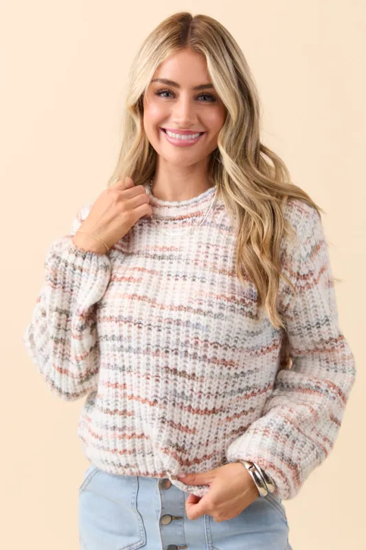 Nellie Multicolored Crewneck Sweater FINAL SALE sold by Pink Lily