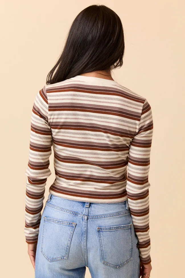Taryn Brown Striped Crew Neck Top sold by Pink Lily product image thumbnail 5