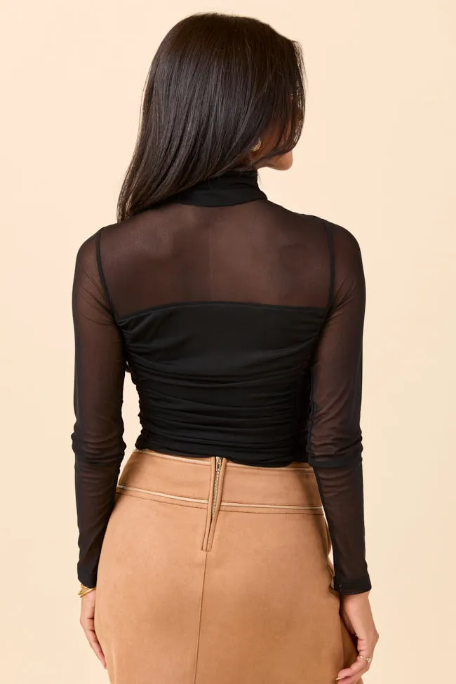 Kimber Black Mesh Turtleneck Bodysuit sold by Pink Lily product image thumbnail 4