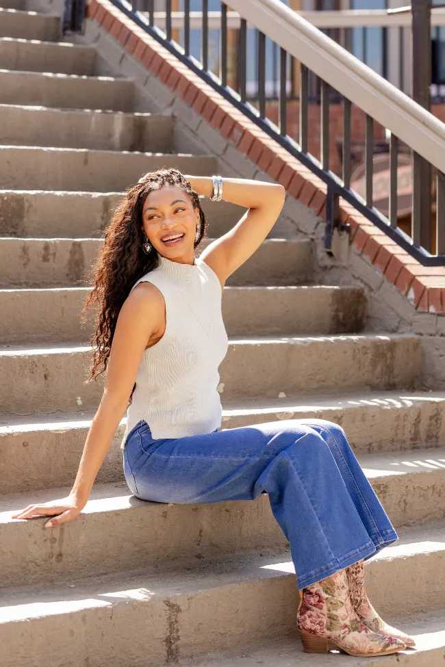 Farrah Ivory Mock Neck Sweater Tank SALE sold by Pink Lily product image thumbnail 2